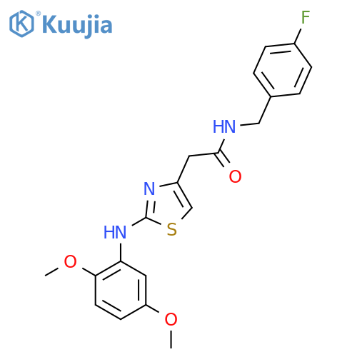 2-{2-[(2,5-dimethoxyphenyl)amino]-1,3-thiazol-4-yl}-N-[(4-fluorophenyl)methyl]acetamide structure