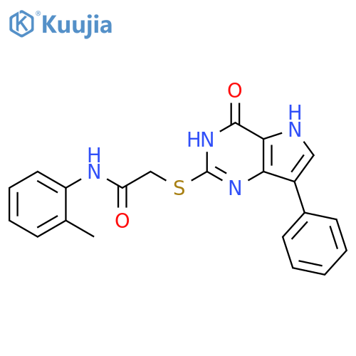 N-(2-methylphenyl)-2-({4-oxo-7-phenyl-3H,4H,5H-pyrrolo[3,2-d]pyrimidin-2-yl}sulfanyl)acetamide structure