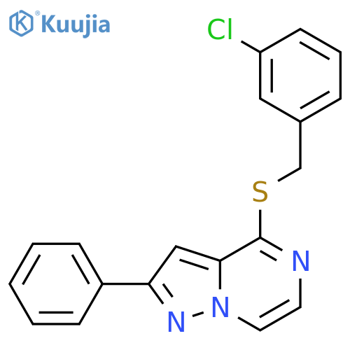 4-{[(3-chlorophenyl)methyl]sulfanyl}-2-phenylpyrazolo[1,5-a]pyrazine structure