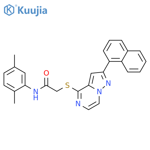 N-(2,5-dimethylphenyl)-2-{[2-(naphthalen-1-yl)pyrazolo[1,5-a]pyrazin-4-yl]sulfanyl}acetamide structure