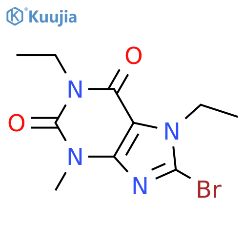 8-bromo-1,7-diethyl-3-methyl-2,3,6,7-tetrahydro-1H-purine-2,6-dione structure