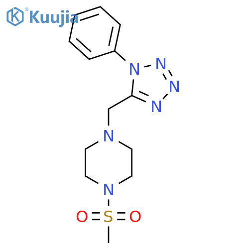1-methanesulfonyl-4-[(1-phenyl-1H-1,2,3,4-tetrazol-5-yl)methyl]piperazine structure
