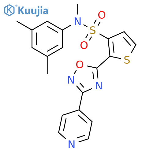 N-(3,5-dimethylphenyl)-N-methyl-2-[3-(pyridin-4-yl)-1,2,4-oxadiazol-5-yl]thiophene-3-sulfonamide structure