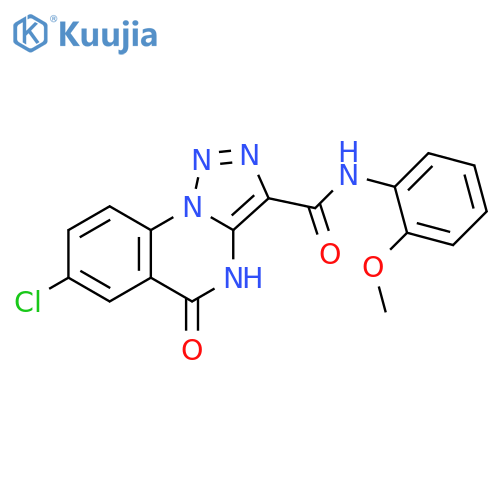 7-chloro-N-(2-methoxyphenyl)-5-oxo-4H,5H-[1,2,3]triazolo[1,5-a]quinazoline-3-carboxamide structure