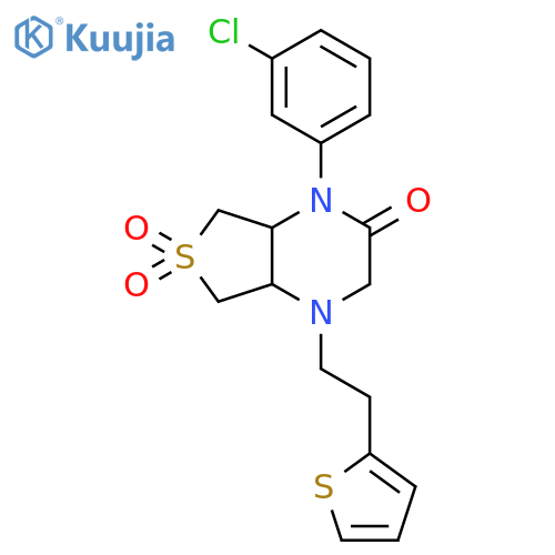 1-(3-chlorophenyl)-4-[2-(thiophen-2-yl)ethyl]-octahydro-6lambda6-thieno[3,4-b]pyrazine-2,6,6-trione structure