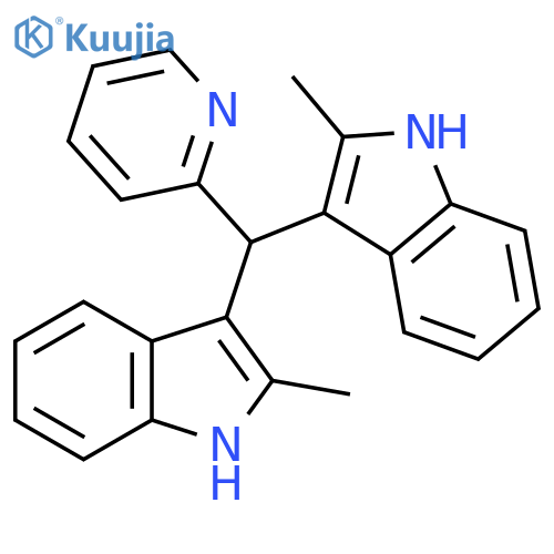 2-methyl-3-[(2-methyl-1H-indol-3-yl)(pyridin-2-yl)methyl]-1H-indole structure
