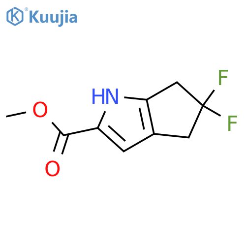methyl 5,5-difluoro-4,6-dihydro-1H-cyclopenta[b]pyrrole-2-carboxylate structure