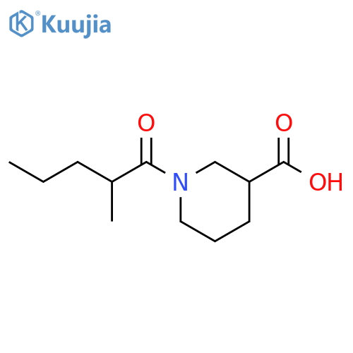 1-(2-methylpentanoyl)piperidine-3-carboxylic acid structure