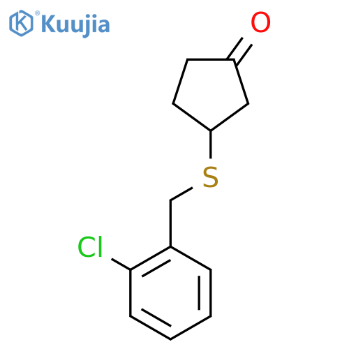 Cyclopentanone, 3-[[(2-chlorophenyl)methyl]thio]- structure