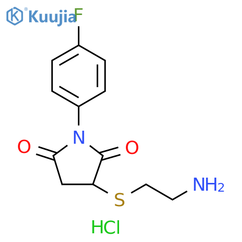 3-[(2-aminoethyl)thio]-1-(4-fluorophenyl)-2,5-pyrrolidinedione hydrochloride structure
