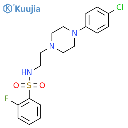 N-{2-[4-(4-chlorophenyl)piperazin-1-yl]ethyl}-2-fluorobenzene-1-sulfonamide structure
