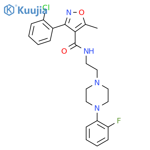 3-(2-chlorophenyl)-N-{2-[4-(2-fluorophenyl)piperazin-1-yl]ethyl}-5-methyl-1,2-oxazole-4-carboxamide structure