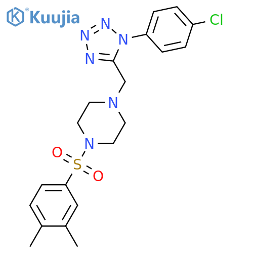 1-{[1-(4-chlorophenyl)-1H-1,2,3,4-tetrazol-5-yl]methyl}-4-(3,4-dimethylbenzenesulfonyl)piperazine structure