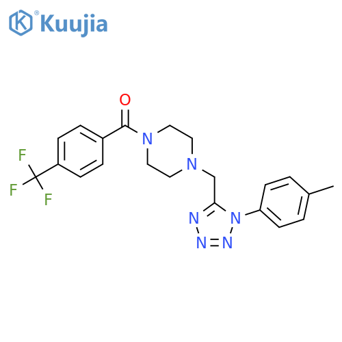 1-{[1-(4-methylphenyl)-1H-1,2,3,4-tetrazol-5-yl]methyl}-4-[4-(trifluoromethyl)benzoyl]piperazine structure