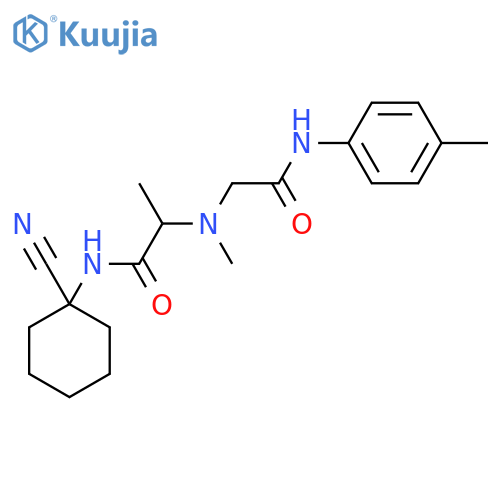 N-(1-cyanocyclohexyl)-2-[methyl({[(4-methylphenyl)carbamoyl]methyl})amino]propanamide structure