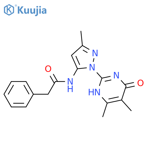 N-[1-(4,5-dimethyl-6-oxo-1,6-dihydropyrimidin-2-yl)-3-methyl-1H-pyrazol-5-yl]-2-phenylacetamide structure