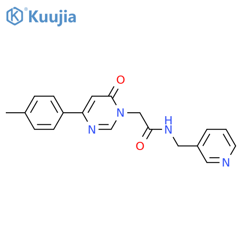 2-[4-(4-methylphenyl)-6-oxo-1,6-dihydropyrimidin-1-yl]-N-[(pyridin-3-yl)methyl]acetamide structure
