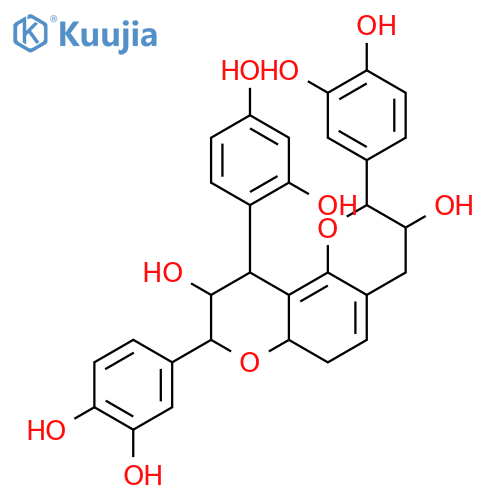 (2S,3S,8R,9S,10S)-10-(2,4-Dihydroxyphenyl)-2,8-bis(3,4-dihydroxyphenyl)-3,4,9,10-tetrahydro-2H,6H-benzo[1,2-b:3,4-b‘]dipyran-3,9-diol structure