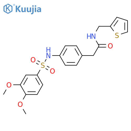 2-4-(3,4-dimethoxybenzenesulfonamido)phenyl-N-(thiophen-2-yl)methylacetamide structure