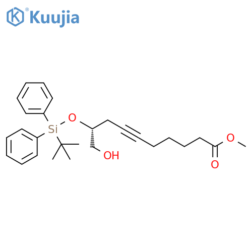 6-Decynoic acid, 9-[[(1,1-dimethylethyl)diphenylsilyl]oxy]-10-hydroxy-,methyl ester, (R)- structure