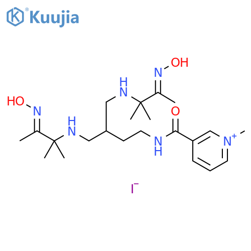 Pyridinium, 3-[[[4-[[2-(hydroxyimino)-1,1-dimethylpropyl]amino]-3-[[[2-(hydroxyimino)-1,1-dimethylpropyl]amino]methyl]butyl]amino]carbonyl]-1-methyl-, iodide (1:1) structure