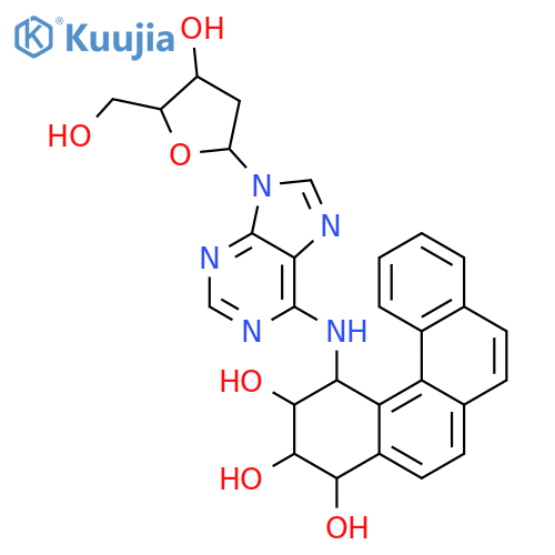 (1s,2s,3r,4s)-1-[[9-[(2r,4s,5r)-4-hydroxy-5-(hydroxymethyl)oxolan-2-yl]purin-6-yl]amino]-1,2,3,4-tetrahydrobenzo[g]phenanthrene-2,3,4-triol structure