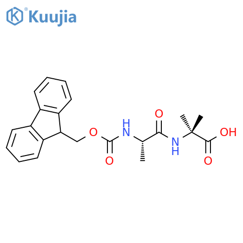 2-(2S)-2-({(9H-fluoren-9-yl)methoxycarbonyl}amino)propanamido-2-methylpropanoic acid structure