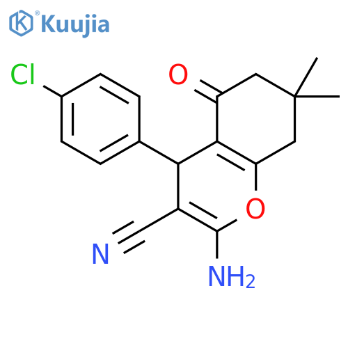 4H-1-Benzopyran-3-carbonitrile,2-amino-4-(4-chlorophenyl)-5,6,7,8-tetrahydro-7,7-dimethyl-5-oxo- structure