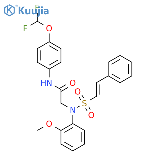 N-[4-(difluoromethoxy)phenyl]-2-[N-(2-methoxyphenyl)-2-phenylethenesulfonamido]acetamide structure