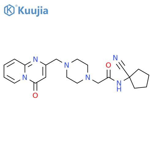 N-(1-cyanocyclopentyl)-2-[4-({4-oxo-4H-pyrido[1,2-a]pyrimidin-2-yl}methyl)piperazin-1-yl]acetamide structure