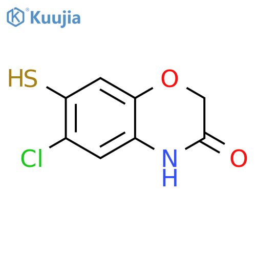 6-chloro-7-sulfanyl-3,4-dihydro-2H-1,4-benzoxazin-3-one structure