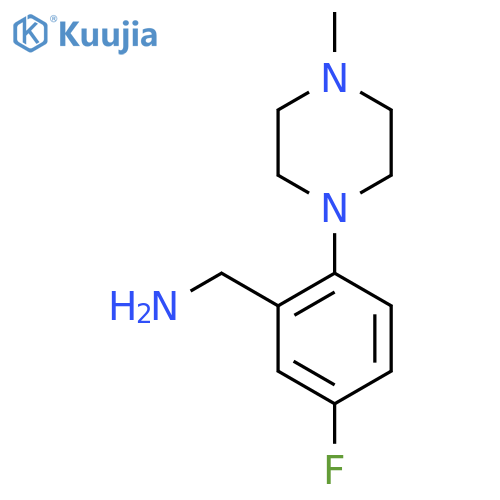 1-[5-fluoro-2-(4-methylpiperazin-1-yl)phenyl]methanamine structure