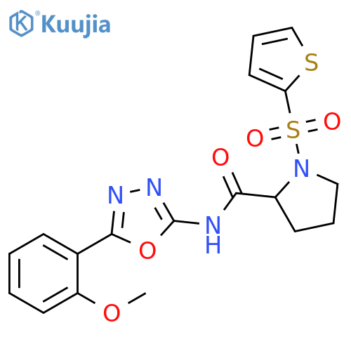 N-[5-(2-methoxyphenyl)-1,3,4-oxadiazol-2-yl]-1-(thiophene-2-sulfonyl)pyrrolidine-2-carboxamide structure