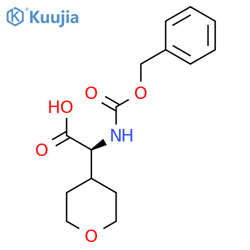(S)-2-(((Benzyloxy)carbonyl)amino)-2-(tetrahydro-2H-pyran-4-yl)acetic acid structure