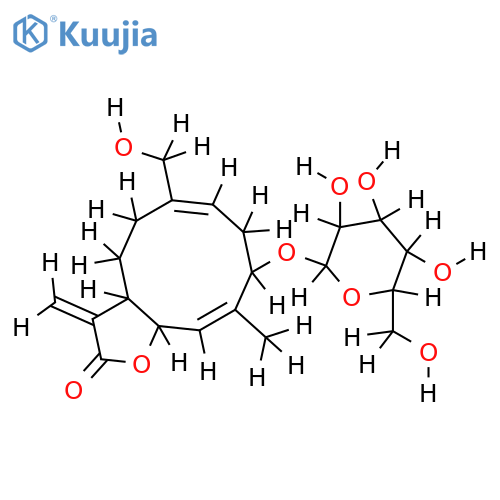 3-O-beta-D-glucopyranosyl-3beta,14-dihydroxycostunolide structure
