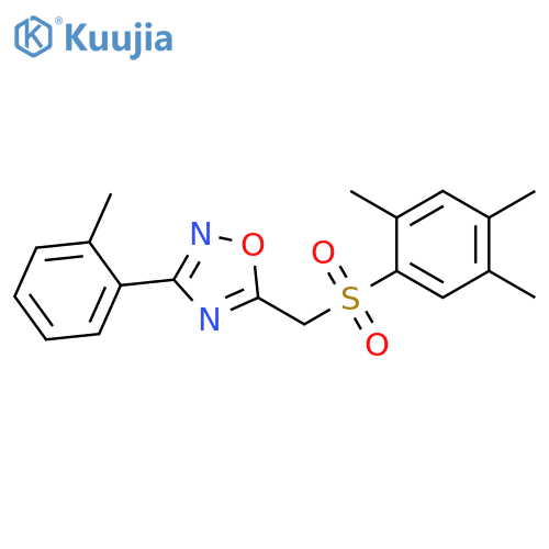 3-(2-methylphenyl)-5-[(2,4,5-trimethylbenzenesulfonyl)methyl]-1,2,4-oxadiazole structure