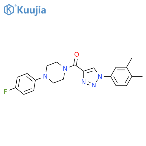 1-[1-(3,4-dimethylphenyl)-1H-1,2,3-triazole-4-carbonyl]-4-(4-fluorophenyl)piperazine structure