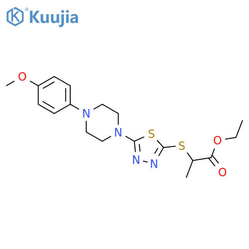 ethyl 2-({5-[4-(4-methoxyphenyl)piperazin-1-yl]-1,3,4-thiadiazol-2-yl}sulfanyl)propanoate structure