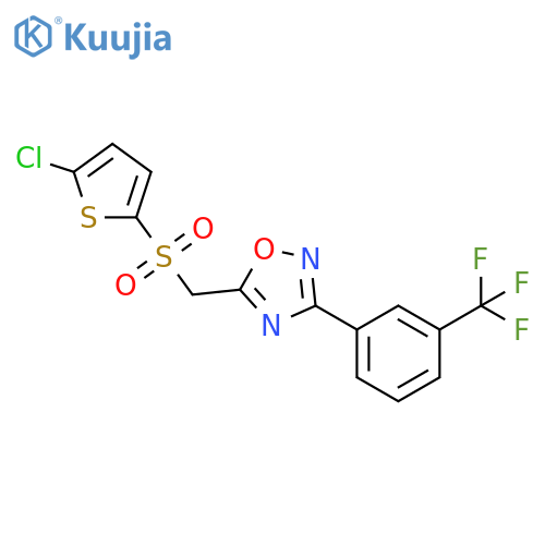 5-{[(5-chlorothiophen-2-yl)sulfonyl]methyl}-3-[3-(trifluoromethyl)phenyl]-1,2,4-oxadiazole structure