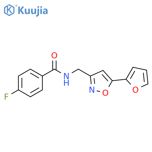 4-fluoro-N-{5-(furan-2-yl)-1,2-oxazol-3-ylmethyl}benzamide structure