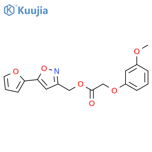 [5-(furan-2-yl)-1,2-oxazol-3-yl]methyl 2-(3-methoxyphenoxy)acetate structure