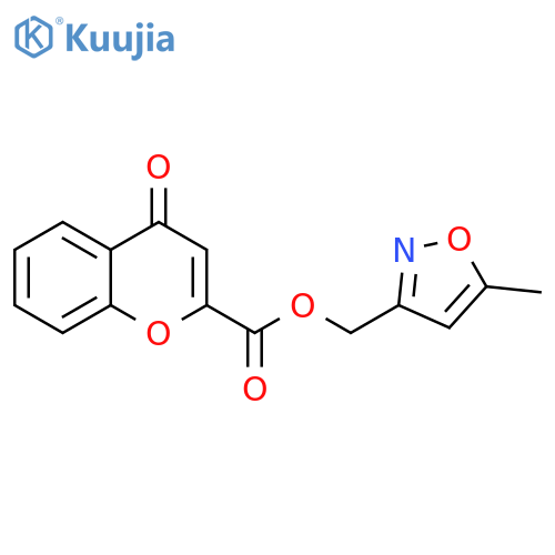 (5-methyl-1,2-oxazol-3-yl)methyl 4-oxo-4H-chromene-2-carboxylate structure