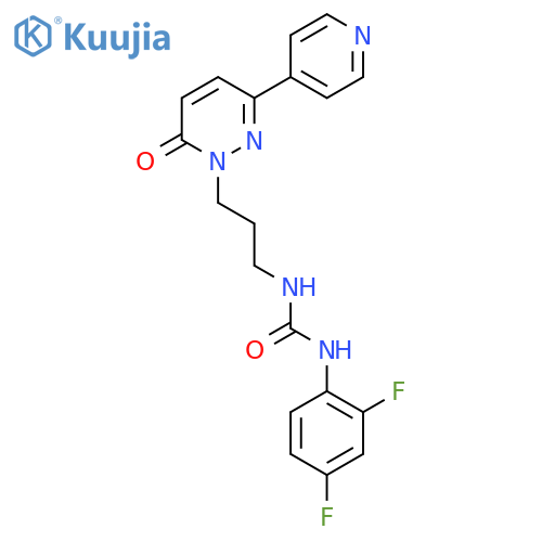 1-(2,4-difluorophenyl)-3-{3-6-oxo-3-(pyridin-4-yl)-1,6-dihydropyridazin-1-ylpropyl}urea structure