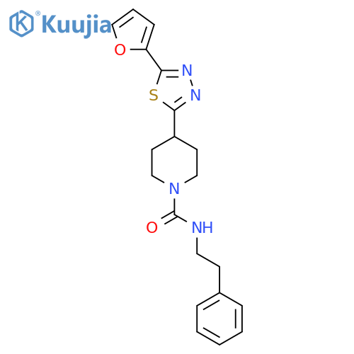 4-[5-(furan-2-yl)-1,3,4-thiadiazol-2-yl]-N-(2-phenylethyl)piperidine-1-carboxamide structure
