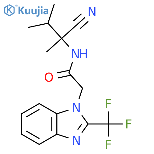 N-(1-cyano-1,2-dimethylpropyl)-2-[2-(trifluoromethyl)-1H-1,3-benzodiazol-1-yl]acetamide structure