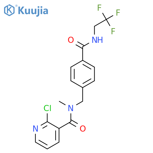 2-chloro-N-methyl-N-({4-[(2,2,2-trifluoroethyl)carbamoyl]phenyl}methyl)pyridine-3-carboxamide structure
