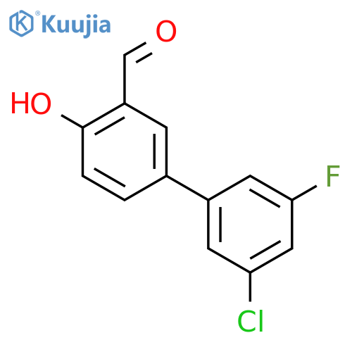 5-(3-chloro-5-fluorophenyl)-2-hydroxybenzaldehyde structure