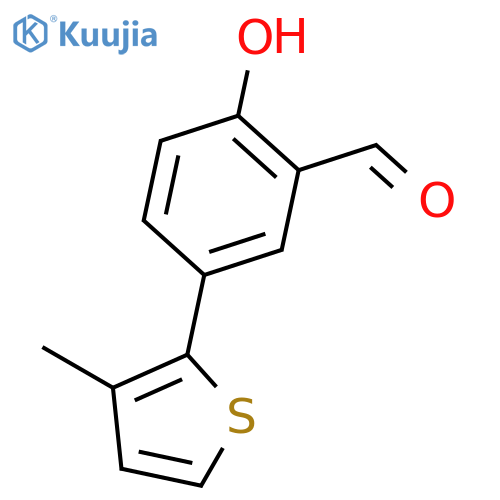 2-hydroxy-5-(3-methyl-2-thienyl)benzaldehyde structure