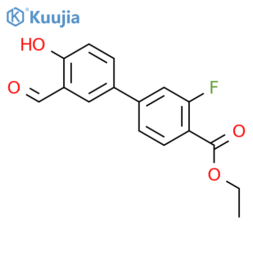ethyl 2-fluoro-4-(3-formyl-4-hydroxyphenyl)benzoate structure