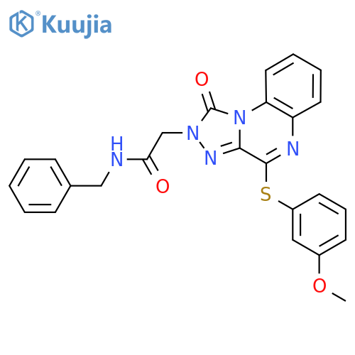N-benzyl-2-{4-[(3-methoxyphenyl)sulfanyl]-1-oxo-1H,2H-[1,2,4]triazolo[4,3-a]quinoxalin-2-yl}acetamide structure